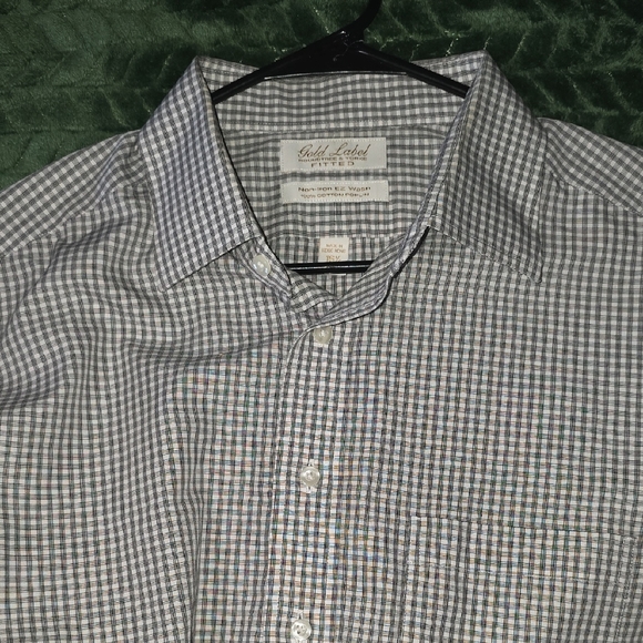 Gold Label Gray Checkered Men's Casual Shirt - Picture 1 of 8
